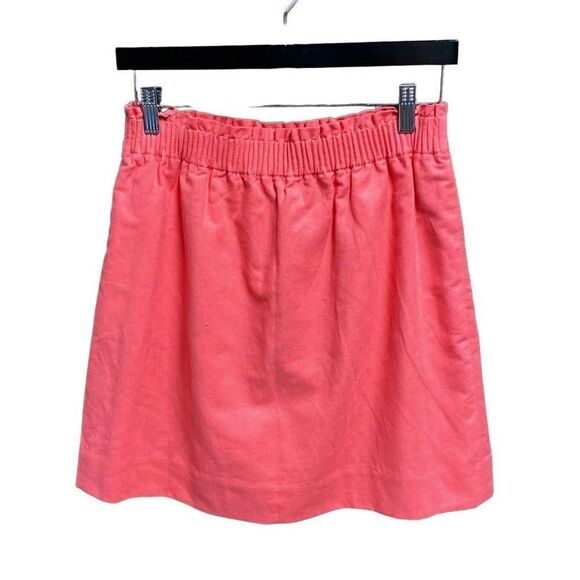 J. Crew Coral Linen Mini Skirt Size 6 NWT - Picture 3 of 7